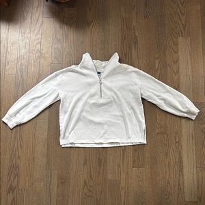Old Navy White Quarter-Zip Pullover With Working Zipper!